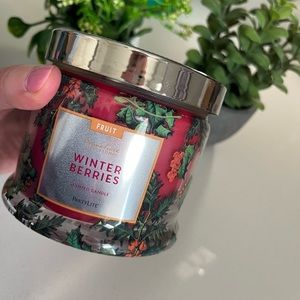 New in box Partylite three wick candle winter berries scent